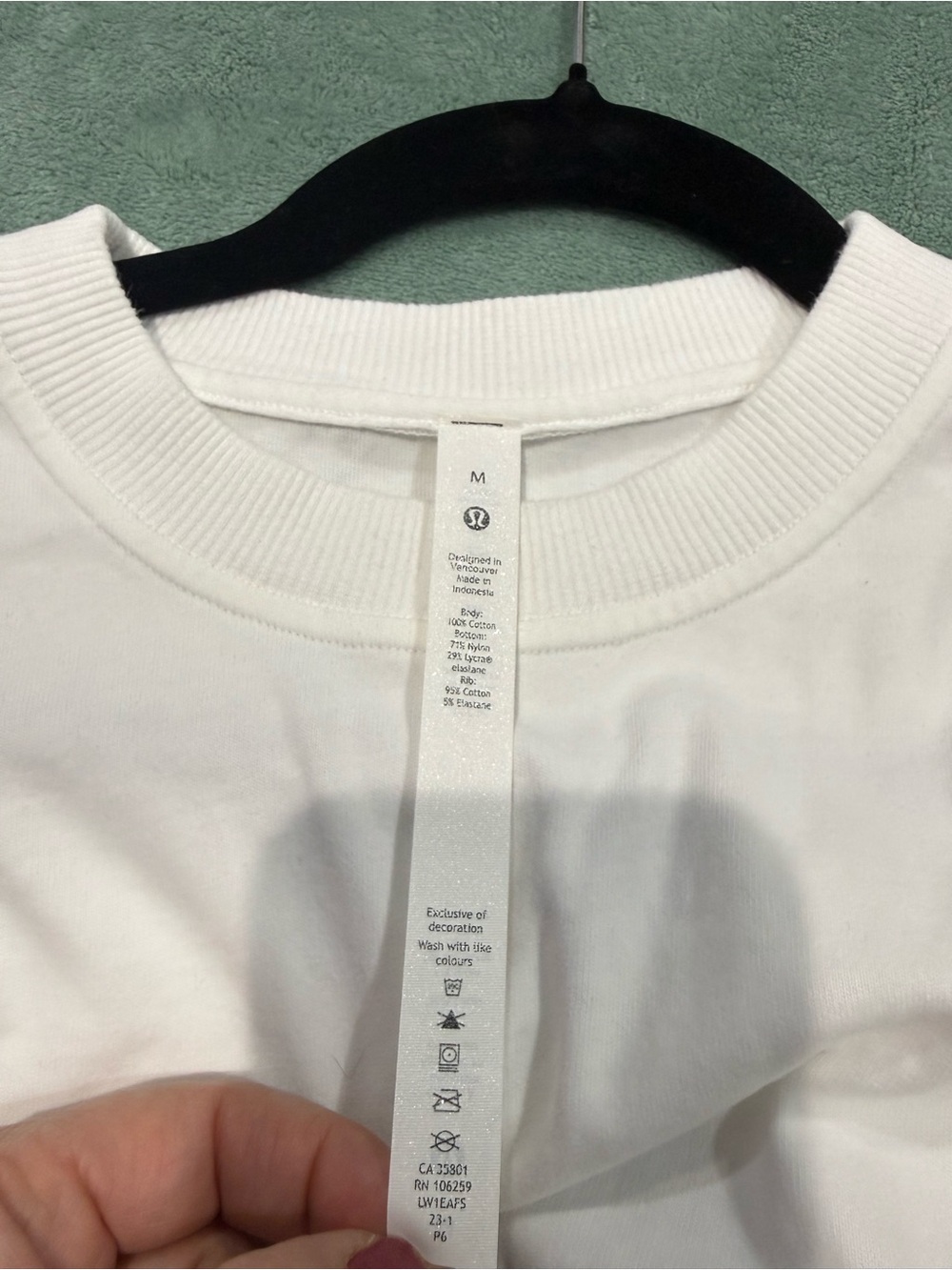 lululemon athletica White Ribbed Crewneck Sweatshirt
